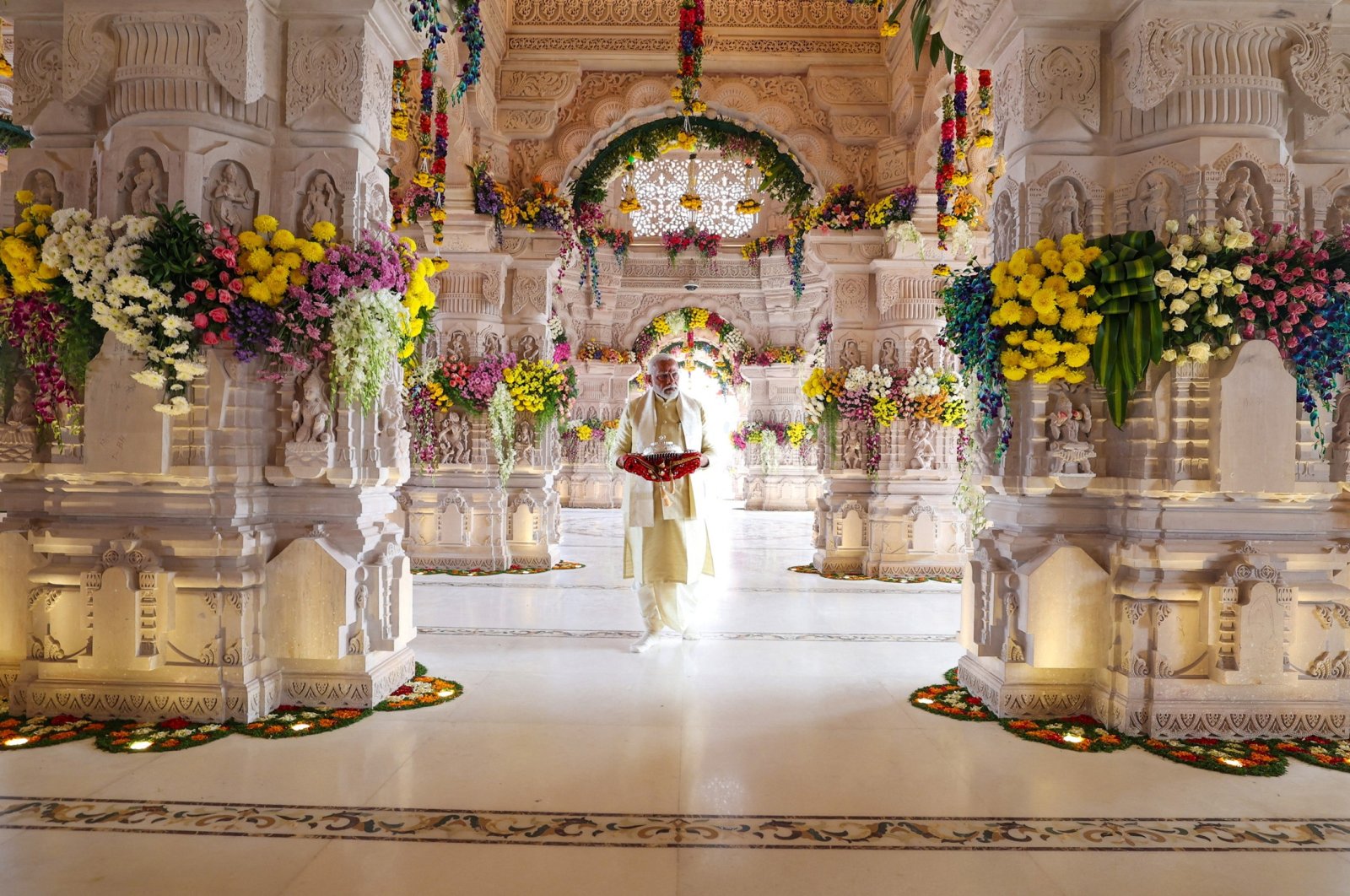 India&#039;s Prime Minister Narendra Modi attends the opening of the grand temple in Ayodhya, India, Jan. 22, 2024. (Reuters Photo)