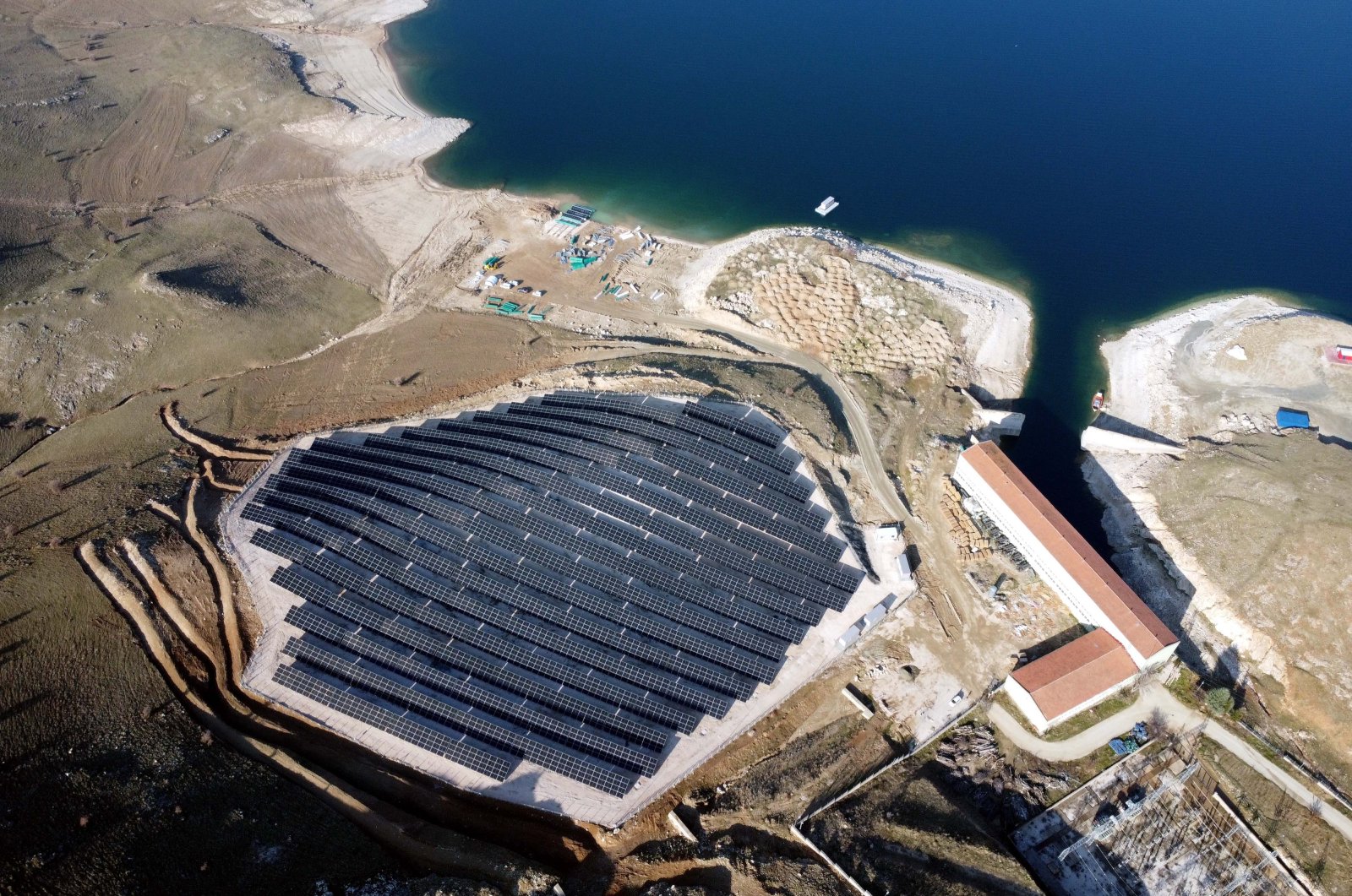 A solar energy power plant is seen in Elazığ province, eastern Türkiye, Jan. 8, 2024. (AA Photo)