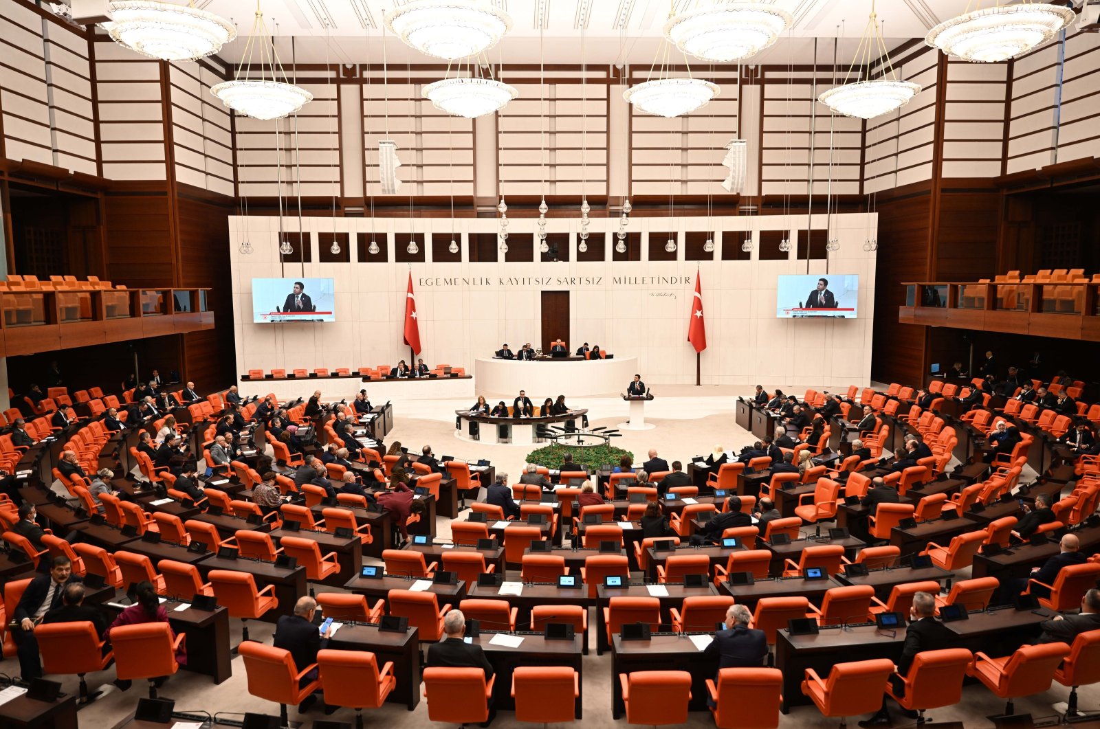 A view of the General Assembly of Parliament, Ankara, Türkiye, Jan. 16, 2024. (AA Photo)