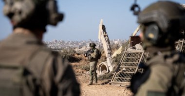 Occupying Israeli forces operate inside the Gaza Strip, Palestine, Jan. 22, 2024. (AFP Photo)