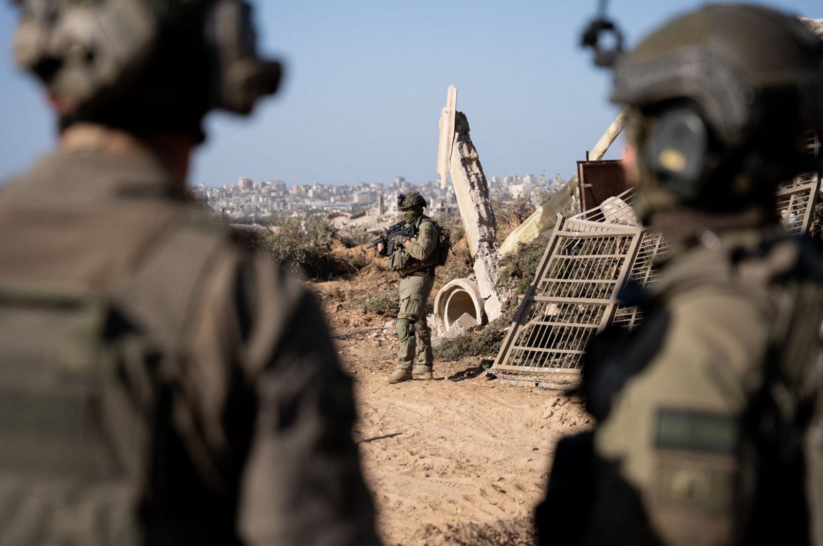 Occupying Israeli forces operate inside the Gaza Strip, Palestine, Jan. 22, 2024. (AFP Photo)
