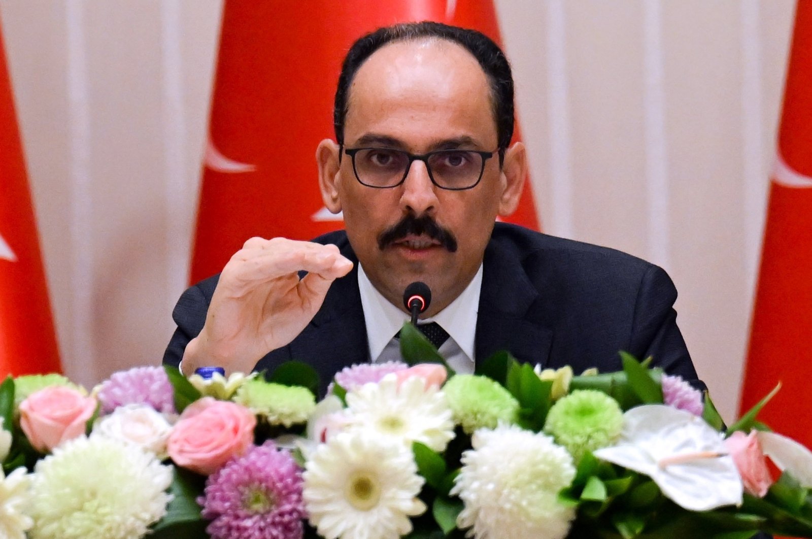 Presidential Spokesperson Ibrahim Kalın addresses a meeting at the Presidential Complex in the capital Ankara, Türkiye, May 3, 2023. (AA Photo)