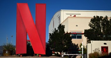 The Netflix logo is displayed at the entrance to the Netflix Albuquerque Studios lot in Albuquerque, New Mexico, U.S., Oct. 13, 2023. (AFP Photo)