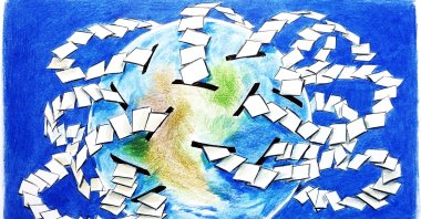 &quot;As we step into 2024, the trajectory of humanity remains uncertain, but one thing is certain – it will be a dynamic year.&quot; (Illustration by Erhan Yalvaç)