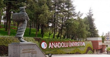 The main entrance of Anadolu University, Eskişehir, Türkiye, Jan. 24, 2024. (File Photo)