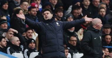 Chelsea manager Mauricio Pochettino reacts during the Premier League match against Fulham at Stamford Bridge, London, U.K., Jan. 13, 2024. (Reuters Photo) 
