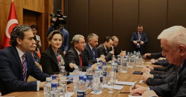 Deputy Foreign Minister Ahmet Yıldız (L) is seen at the Astana talks, Astana, Kazakhstan, Jan. 24, 2024 (AA Photo)
