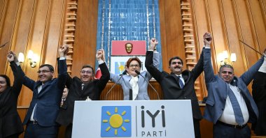 Good Party (IP) Chairperson Meral Akşener announces mayoral candidates for local elections at Parliament, Ankara, Türkiye, Jan. 24, 2024 (AA Photo)