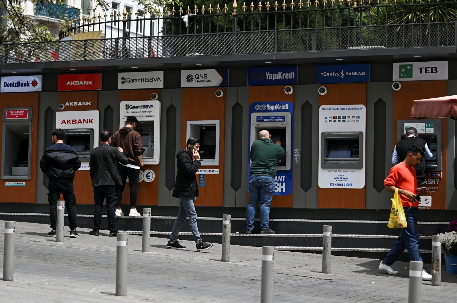 People use ATMs, Istanbul, Türkiye, May 15, 2023. (Reuters Photo)