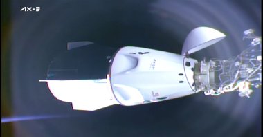 The Dragon spacecraft, carrying the Axiom-3 (Ax-3) crew, including Türkiye's first astronaut Alper Gezeravcı, Space. (AA Photo)