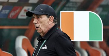 Ivory Coast&#039;s French coach Jean-Louis Gasset reacts ahead of the Africa Cup of Nations (AFCON) 2024 Group A football match against Nigeria at the Alassane Ouattara Olympic Stadium in Ebimpe, Abidjan, Ivory Coast, Jan. 18, 2024. (AFP Photo)