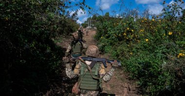 A group of pro-democracy rebels are seen in northern Shan State, Myanmar, Dec. 10, 2023. (AFP Photo)