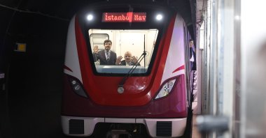 Minister of Transport and Infrastructure Abdulkadir Uraloğlu inspects the Gayrettepe station of the Istanbul Airport metro line, Istanbul, Türkiye, Jan. 20, 2024. (AA Photo)