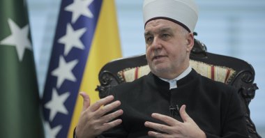Grand Mufti Husein Kavazovic talks to Anadolu Agency (AA) during an interview in Sarajevo, Bosnia-Herzegovina, Jan. 24, 2024. (AA Photo)