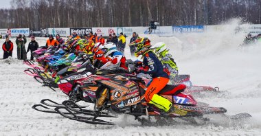 Riders in action during the World Snowmobile Championships, Kayseri, Türkiye, April. 6, 2023. (Courtesy of SNX Türkiye)