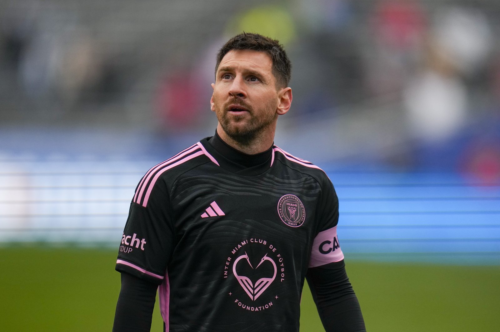 Inter Miami&#039;s Lionel Messi looks on during the first half of a preseason friendly MLS match against FC Dallas at the Cotton Bowl, Dallas, U.S., Jan. 22, 2024. (AP Photo)