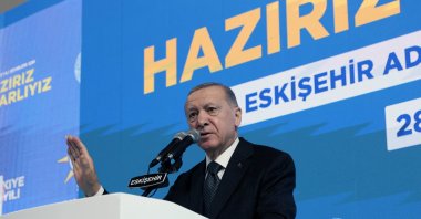 President Recep Tayyip Erdoğan is seen during a meeting in Eskişehir province, Türkiye, Jan.28, 2024 (AA Photo)