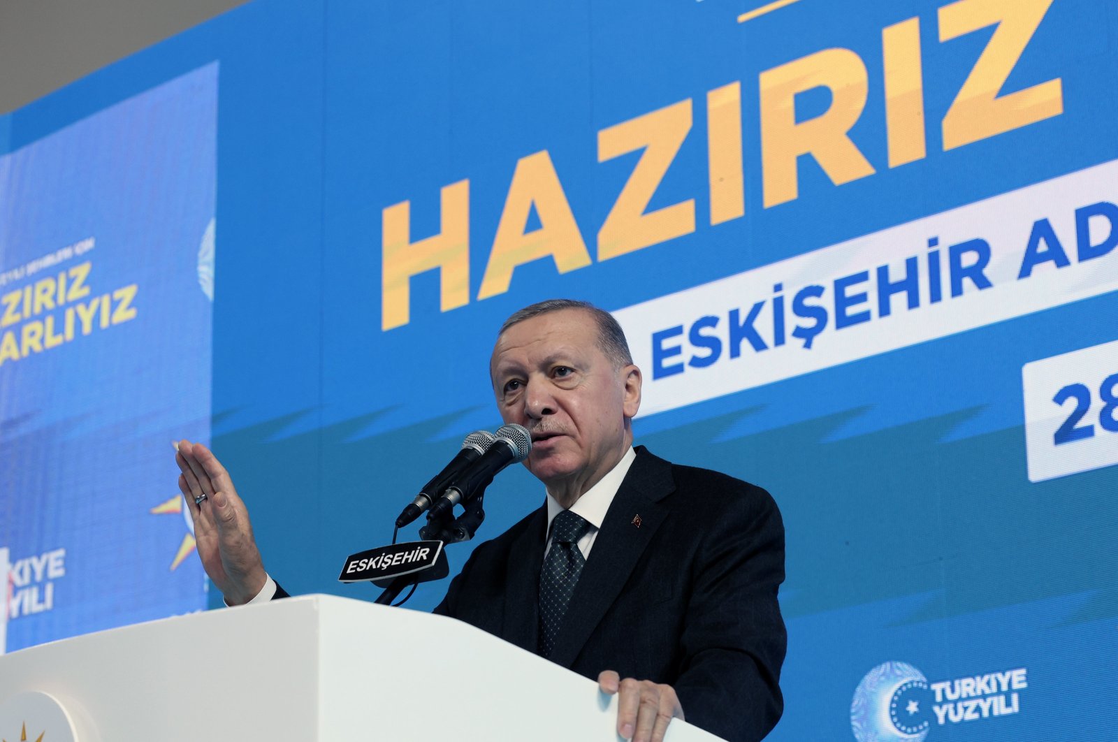 President Recep Tayyip Erdoğan is seen during a meeting in Eskişehir province, Türkiye, Jan.28, 2024 (AA Photo)