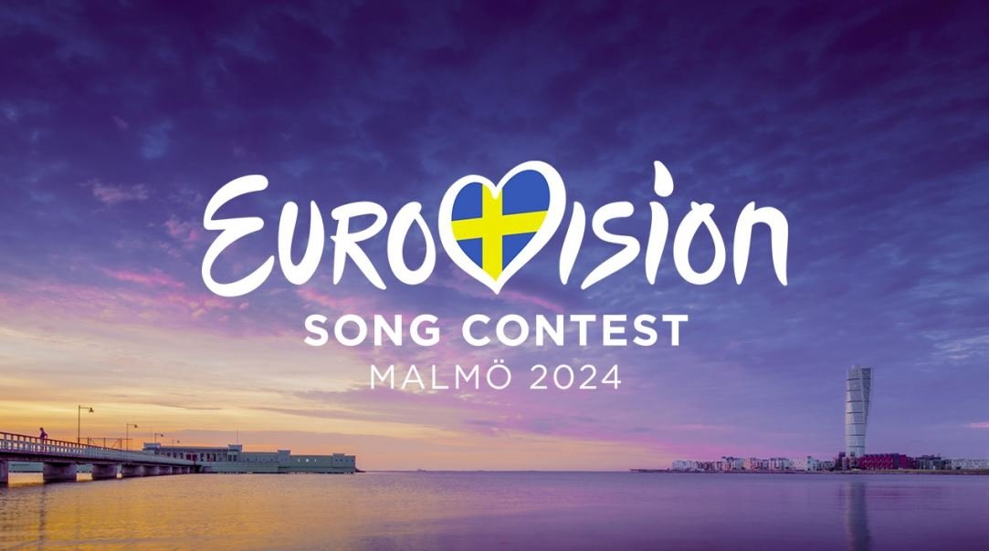 The logo of the Eurovision Song Contest set to be held in Malmo, Sweden between May 7 to May 11, 2024 is seen in this photo dated Jan. 12, 2024. (DHA Photo)