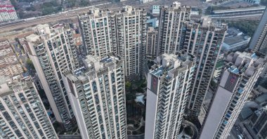 A housing complex by Chinese property developer Evergrande is seen in Nanjing, eastern Jiangsu province, China, Jan. 29, 2024. (AFP Photo)