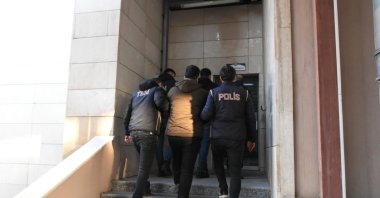Turkish police escort a suspected FETÖ terrorist to the courthouse in the eastern Siirt province, Türkiye, Jan. 19, 2024. (DHA Photo)