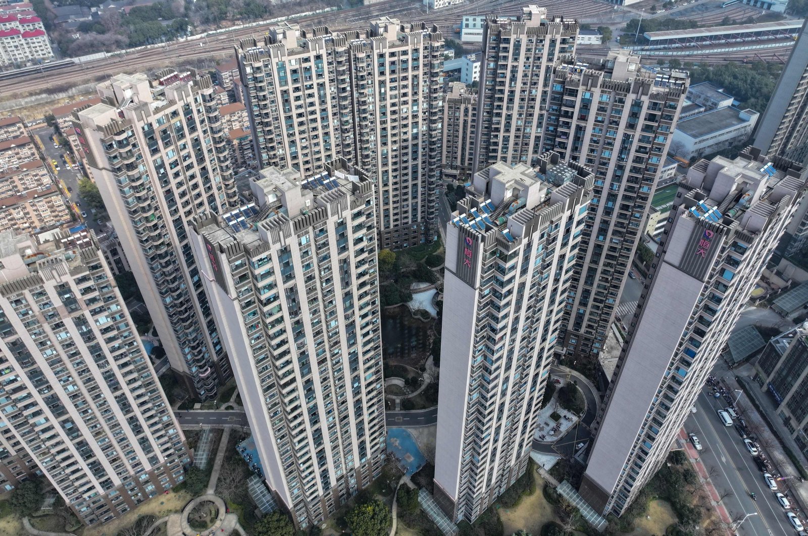 A housing complex by Chinese property developer Evergrande is seen in Nanjing, eastern Jiangsu province, China, Jan. 29, 2024. (AFP Photo)