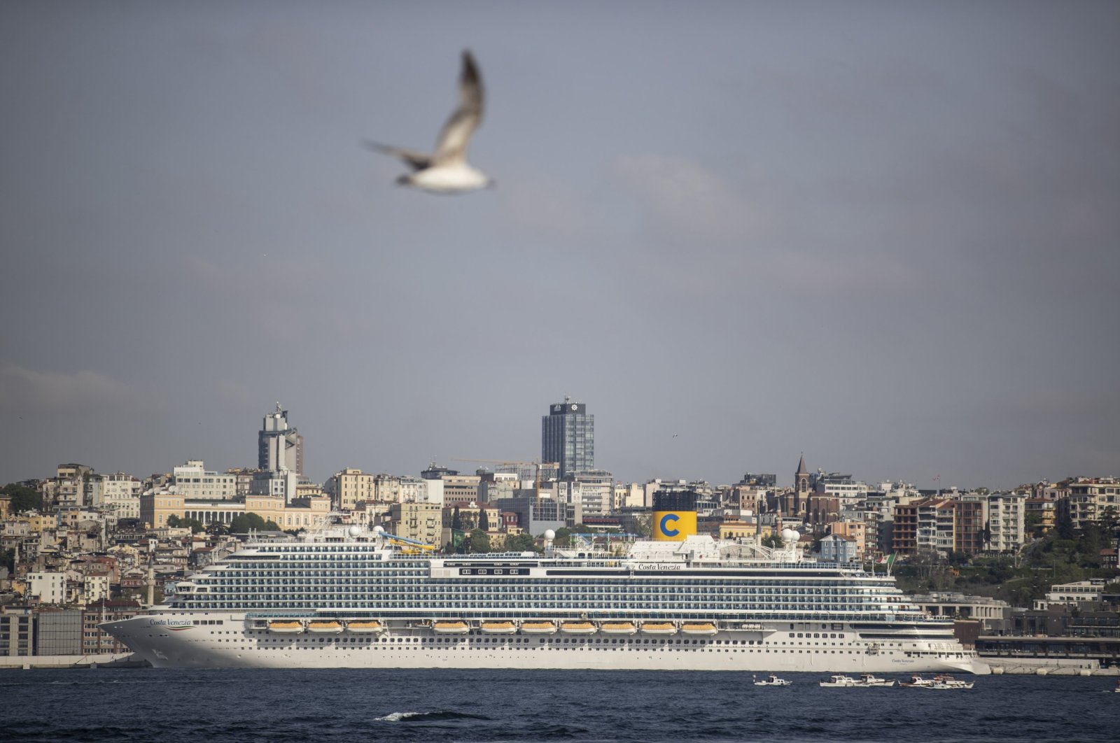 Costa Venezia cruise ship is anchored at Galataport, Istanbul, Türkiye, April 28, 2022. (AA Photo)