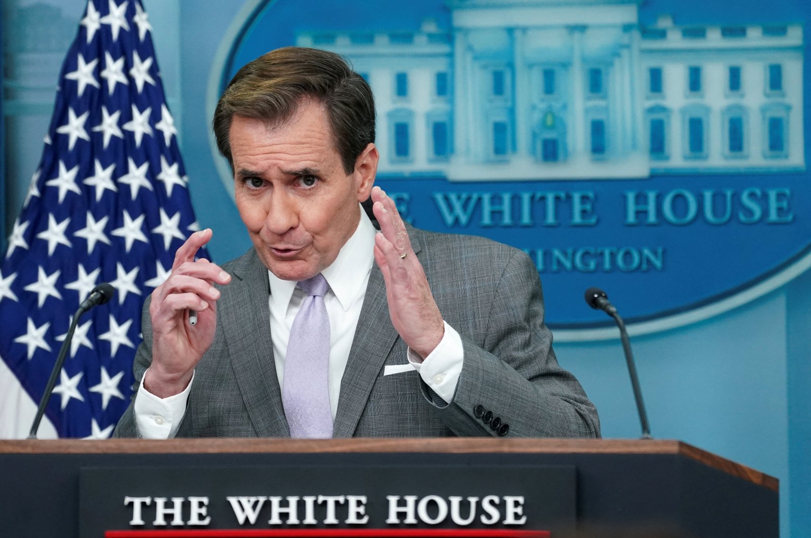 White House National Security spokesperson John Kirby answers a question during a press briefing at the White House in Washington, U.S., Jan. 29, 2024. (Reuters Photo)