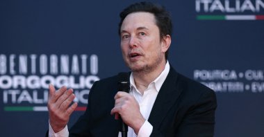 Tesla and SpaceX&#039;s CEO Elon Musk delivers a speech as he attends the political festival Atreju organized by Italian Prime Minister Giorgia Meloni&#039;s Brothers of Italy, in Rome, Italy, Dec. 16, 2023. (Reuters Photo)