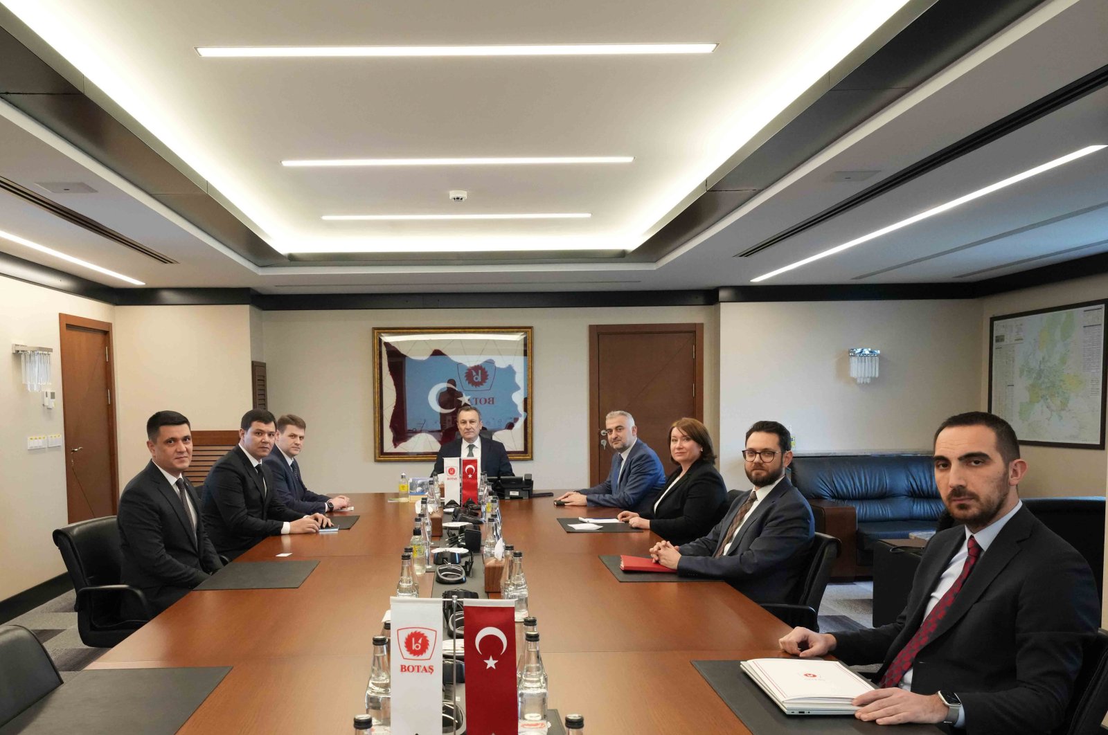 Delegations of the state-run energy company BOTAŞ and representatives of Turkmenistan’s public natural gas and petrol companies, Jan. 29, 2024. (Courtesy of BOTAŞ)