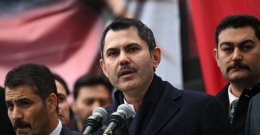 Ruling Justice and Development Party's (AK Party) mayoral candidate Murat Kurum speaks at an opening ceremony in Istanbul, Türkiye, Jan. 31, 2024. (AA Photo)
