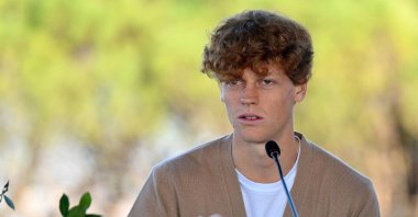 Australia Open winner Jannik Sinner of Italy attends a news conference, Rome, Italy, Jan. 31, 2024. (EPA Photo)