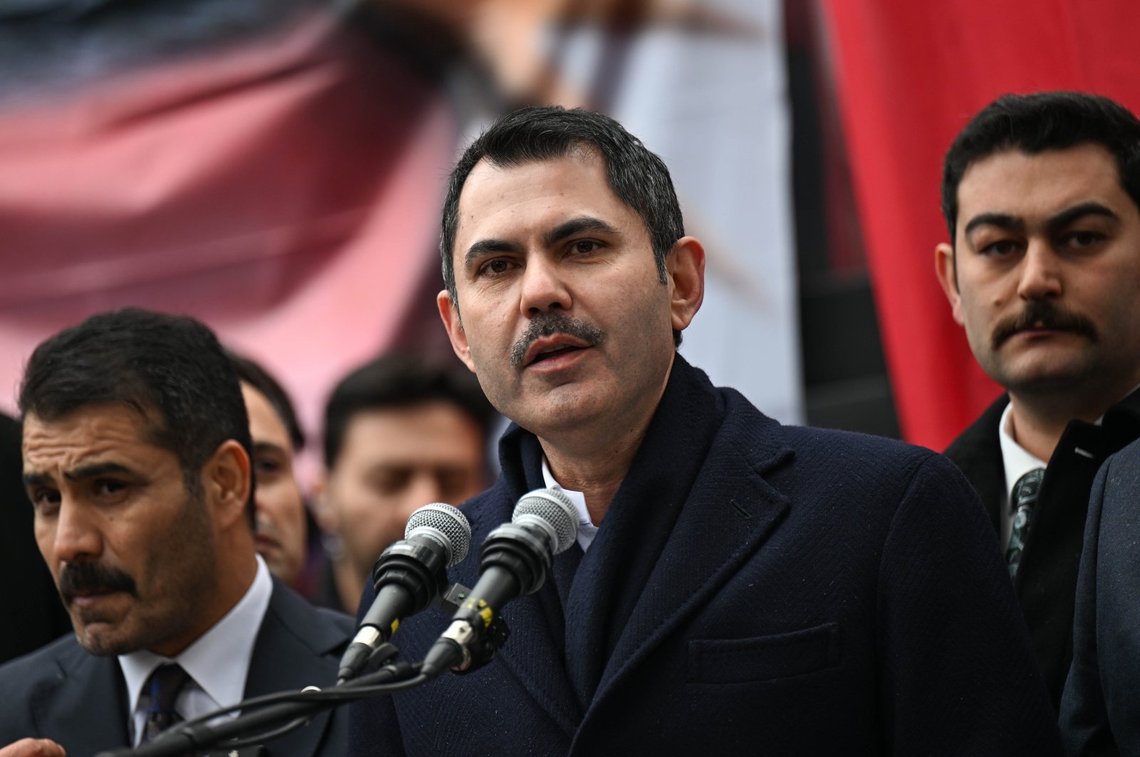 Ruling Justice and Development Party&#039;s (AK Party) mayoral candidate Murat Kurum speaks at an opening ceremony in Istanbul, Türkiye, Jan. 31, 2024. (AA Photo)