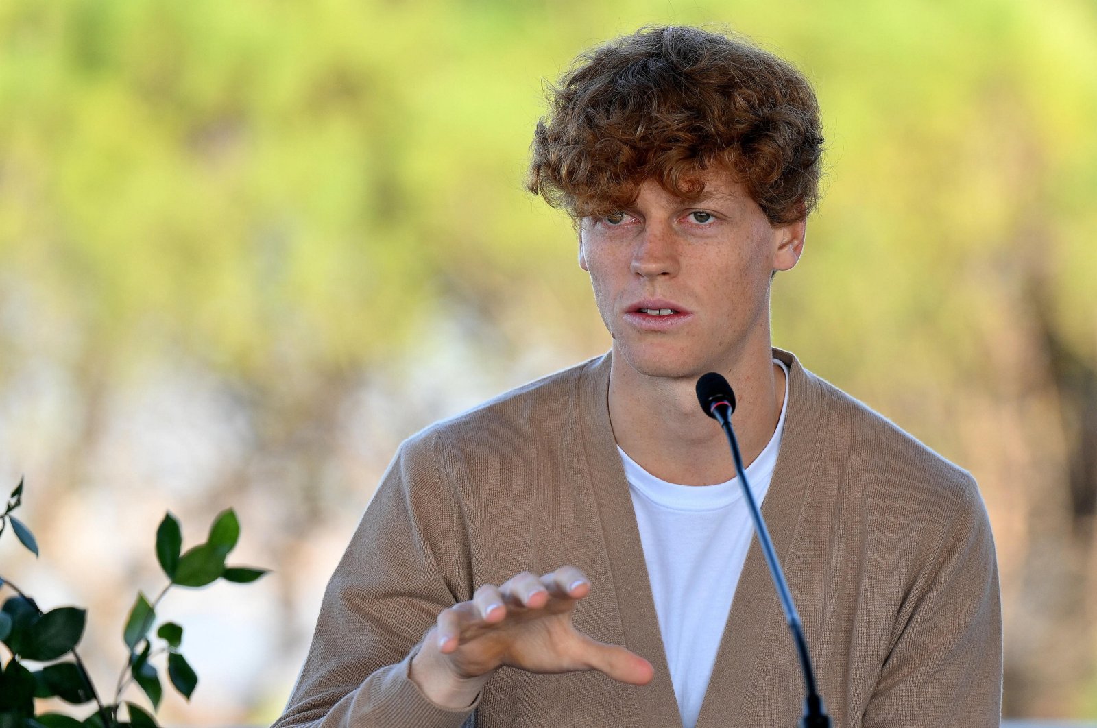 Australia Open winner Jannik Sinner of Italy attends a news conference, Rome, Italy, Jan. 31, 2024. (EPA Photo)