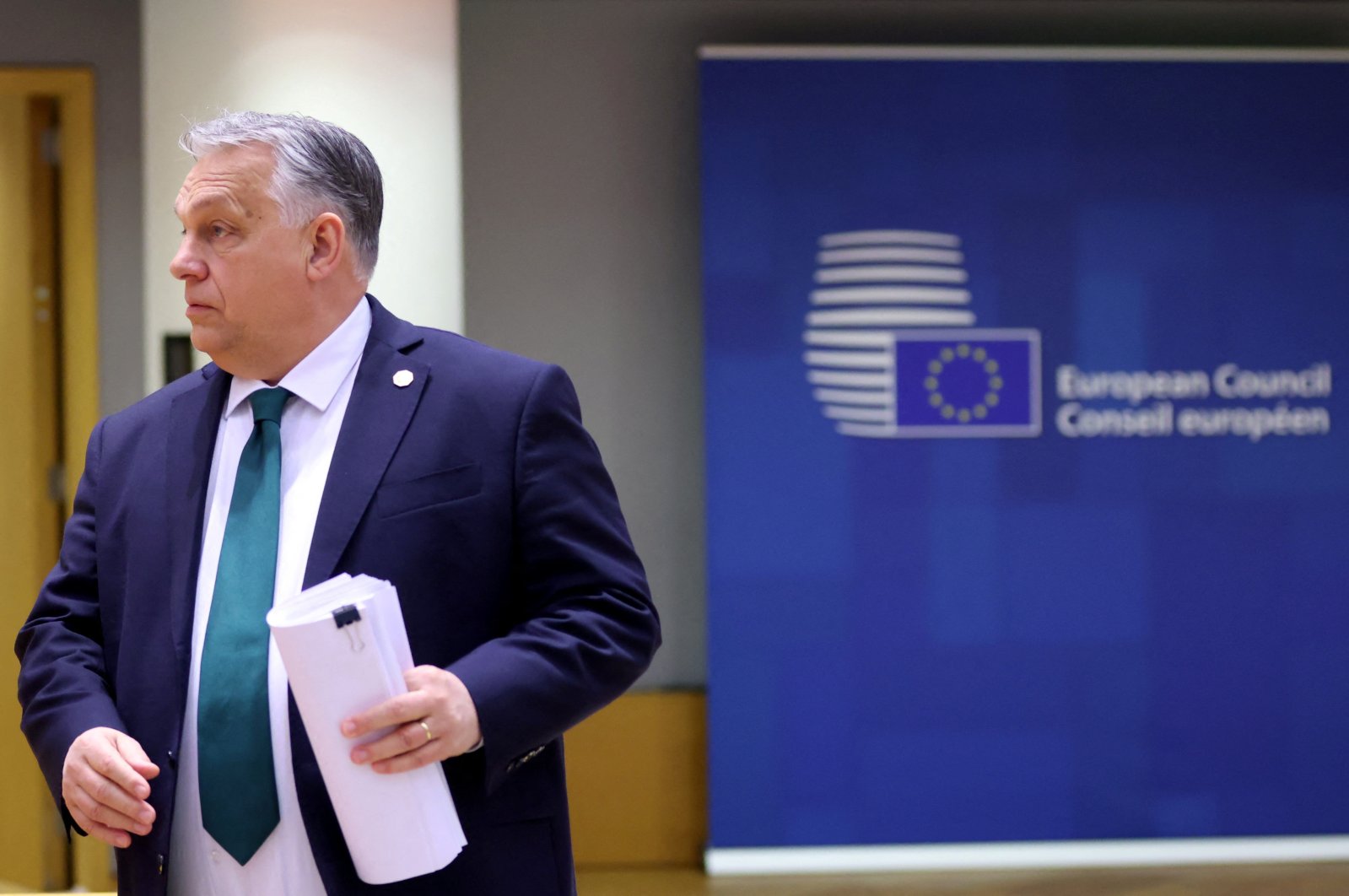 Hungary&#039;s Prime Minister Viktor Orban attends a EU summit in Brussels, Belgium, Feb. 1, 2024. (Reuters Photo)