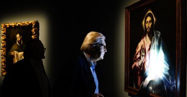 Vittorio Sgarbi, the undersecretary of culture, attends a press preview of "El Greco" to Palazzo Reale in Milan, Italy, Oct. 10, 2023. (Getty Images Photo)