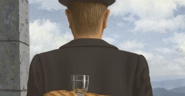 "L'ami intime" signed ‘Magritte’ (lower left) oil on canvas 28.5/8 x 25.1/2 in. (72.6 x 64.9 cm.) painted in Jan. - Feb. 1958.  (Photo courtesy of Christie’s Images LTD 2024)