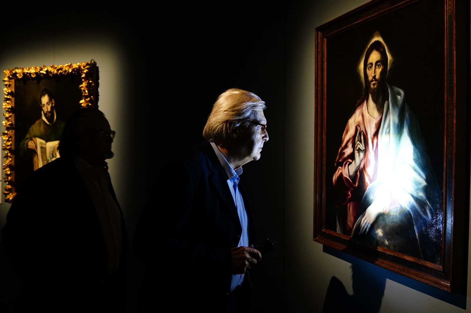 Vittorio Sgarbi, the undersecretary of culture, attends a press preview of &quot;El Greco&quot; to Palazzo Reale in Milan, Italy, Oct. 10, 2023. (Getty Images Photo)