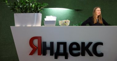 The logo of Russian technology giant Yandex is on display at the company's headquarters in Moscow, Russia, Dec. 9, 2022. (Reuters Photo)