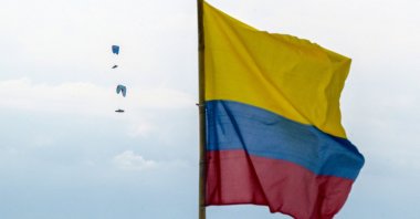 The Colombian national flag is seen in Roldanillo, Colombia, Jan. 28, 2024. (AFP Photo)