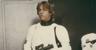 Mark Hamill as Luke Skywalker disguised as a stormtrooper in a scene from "Star Wars Episode IV: A New Hope," 1977. (Getty Images Photo)