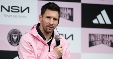 Inter Miami's Lionel Messi speaks during a press conference in Tokyo, Japan, Feb. 6, 2024. (EPA Photo)
