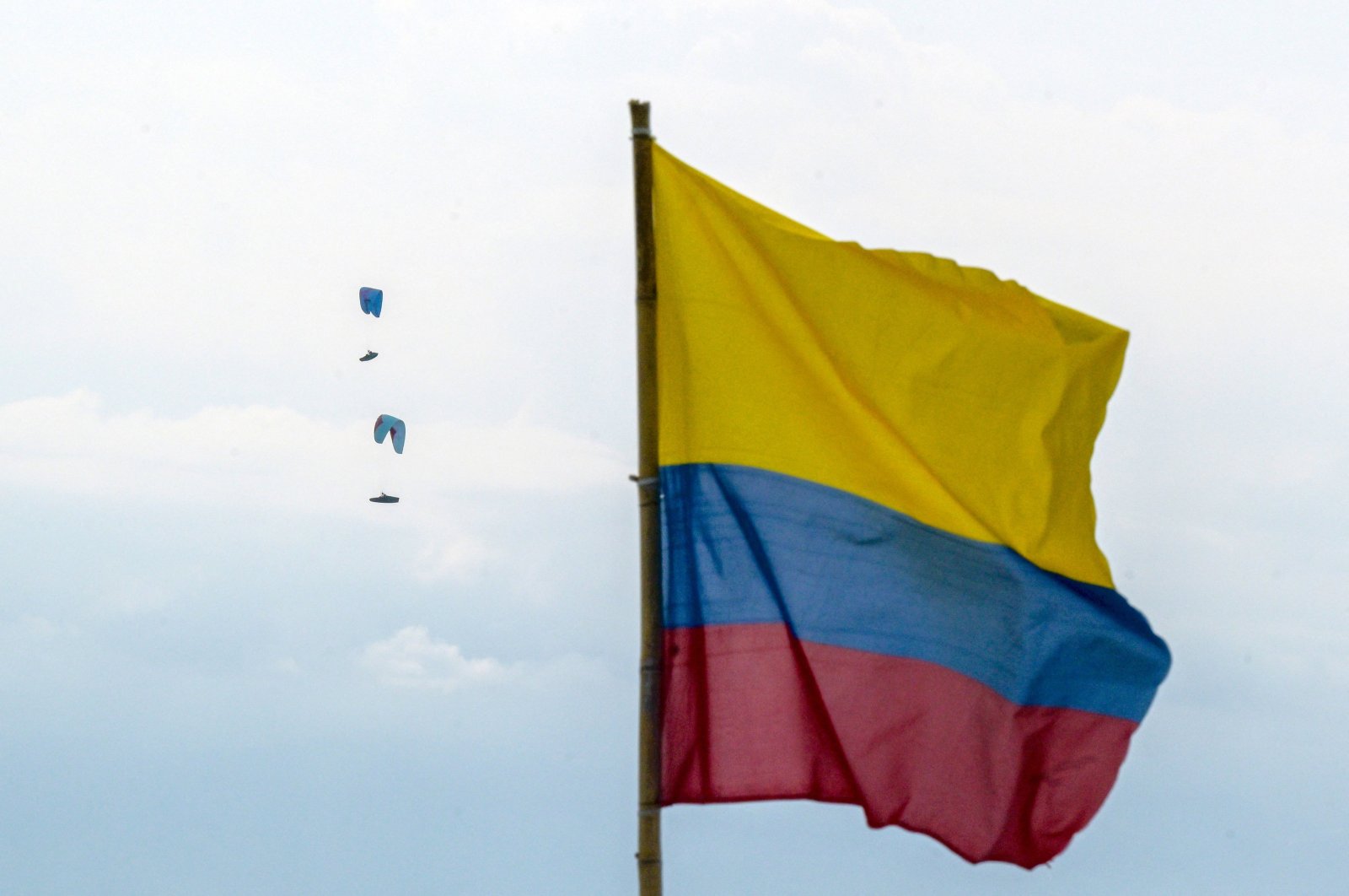 The Colombian national flag is seen in Roldanillo, Colombia, Jan. 28, 2024. (AFP Photo)