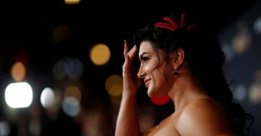 Cast member Gina Carano poses at the premiere of the television series "The Mandalorian" in Los Angeles, California, U.S., Nov. 13, 2019. (Reuters Photo)