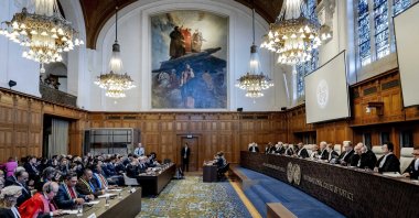 President Donoghue and other judges, during a ruling by the International Court of Justice (ICJ) in The Hague, The Netherlands, Jan. 26, 2024. (EPA File Photo)