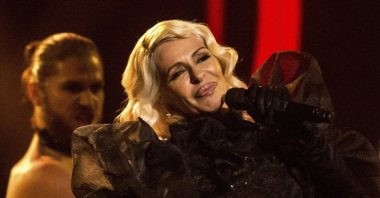 Nebulossa perform at the Benidorm Fest 2024 Eurovision gala final, Benidorm, Spain, Feb. 3, 2024. (AP Photo)