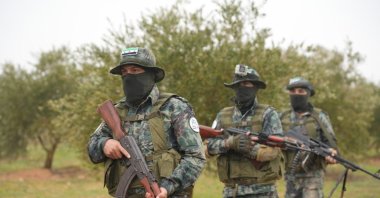 Syrian opposition fighters attend a military exercise, near Jarablus, Syria, Jan. 16, 2024. (Getty Images)