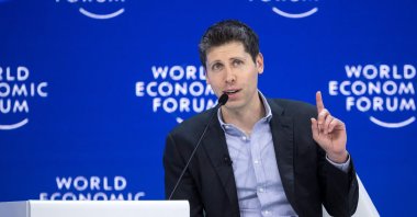 OpenAI CEO Sam Altman gestures during a session on artificial intelligence during the World Economic Forum (WEF) annual meeting, Davos, Switzerland, Jan. 18, 2024. (AFP Photo)