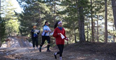 Turkish orienteers train in preparation of the European and World Championships, Antalya, Türkiye, Jan. 27, 2024. (AA Photo)