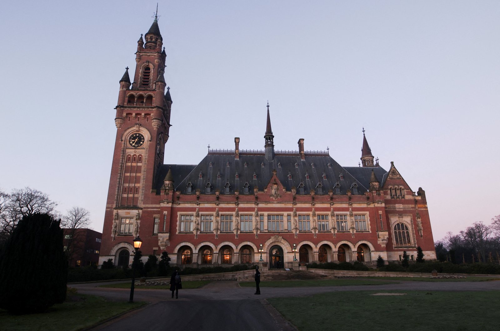 A general view of the International Court of Justice (ICJ) on the day of the trial to hear a request for emergency measures by South Africa, who asked the court to order Israel to stop its military actions in Gaza and to desist from genocidal acts committed against Palestinians in Gaza, in The Hague, Netherlands, Jan. 11, 2024. (Reuters File Photo)